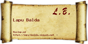Lapu Balda névjegykártya
